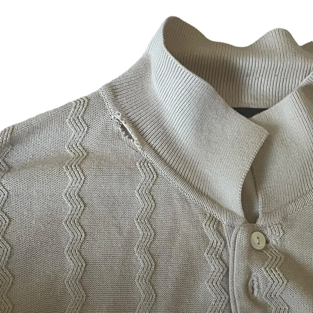 Montagut Paris Beige Cotton Polo Sweater Approx XXL